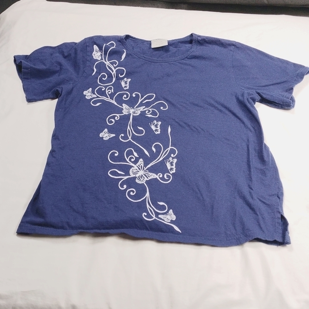 Gold Coast women's short sleeved navy top size large